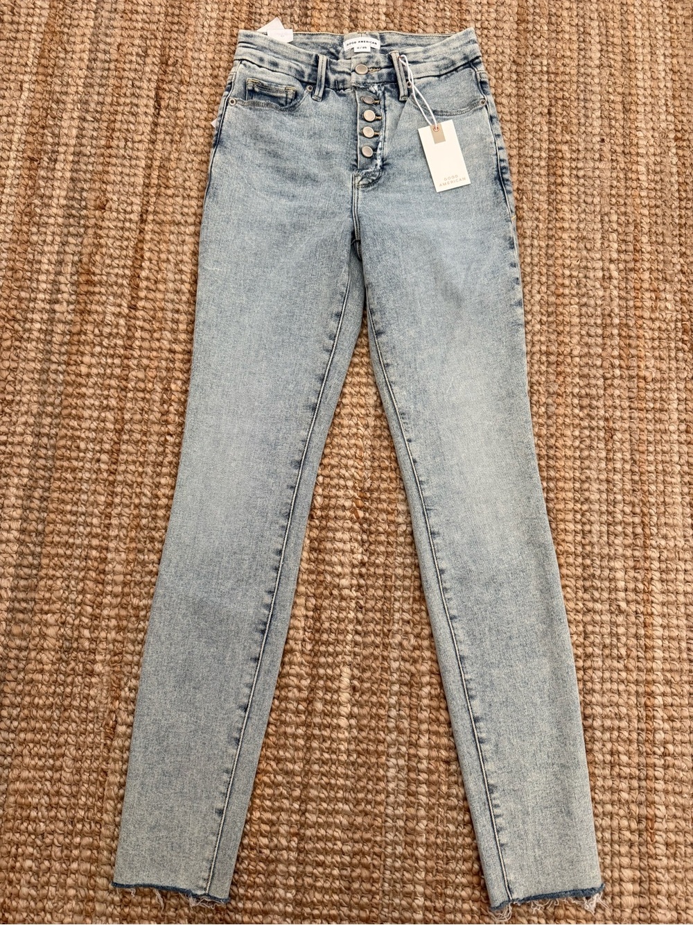 Good American Light Blue Skinny High-Rise Jeans